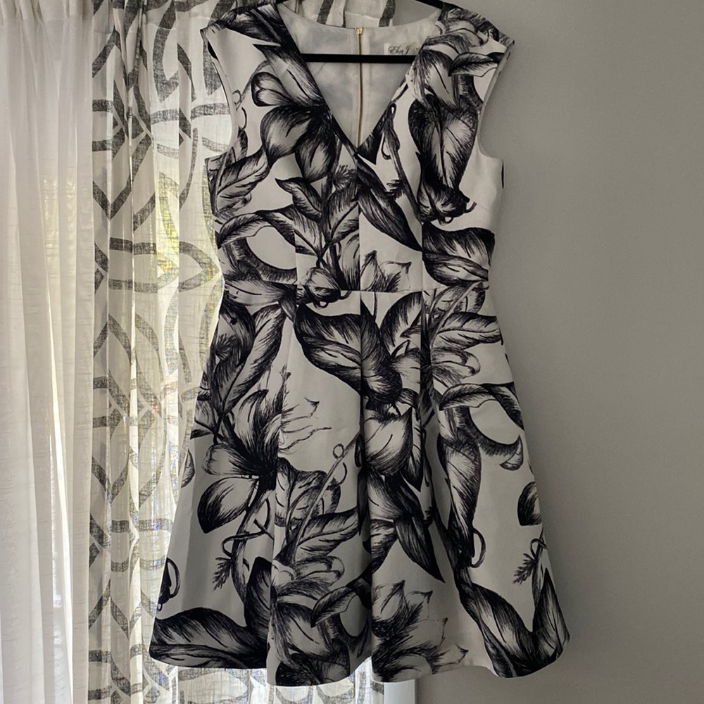 Black and white v neck dress